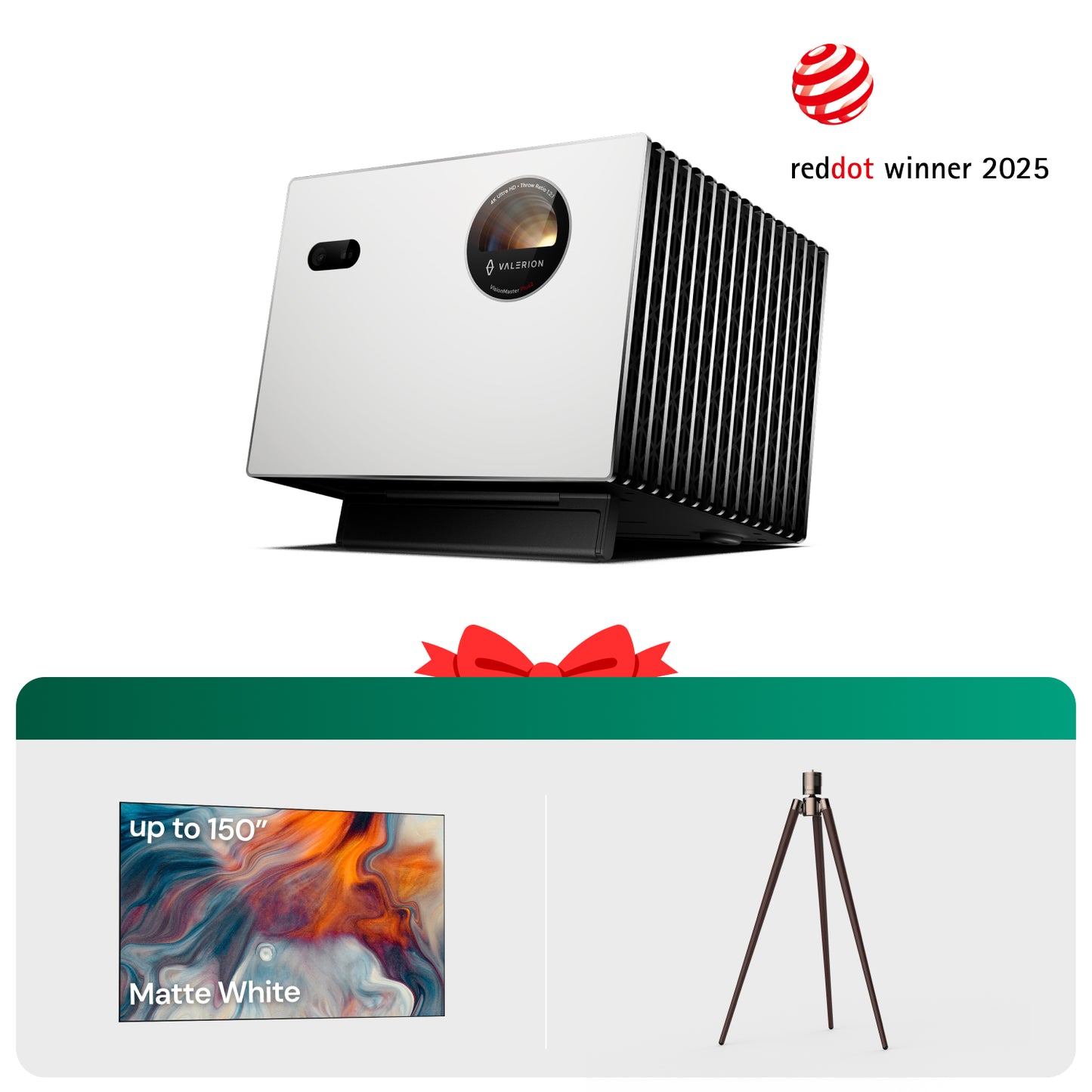 Valerion StreamMaster Plus2 + Ständer + Mattweißer Bildschirm
