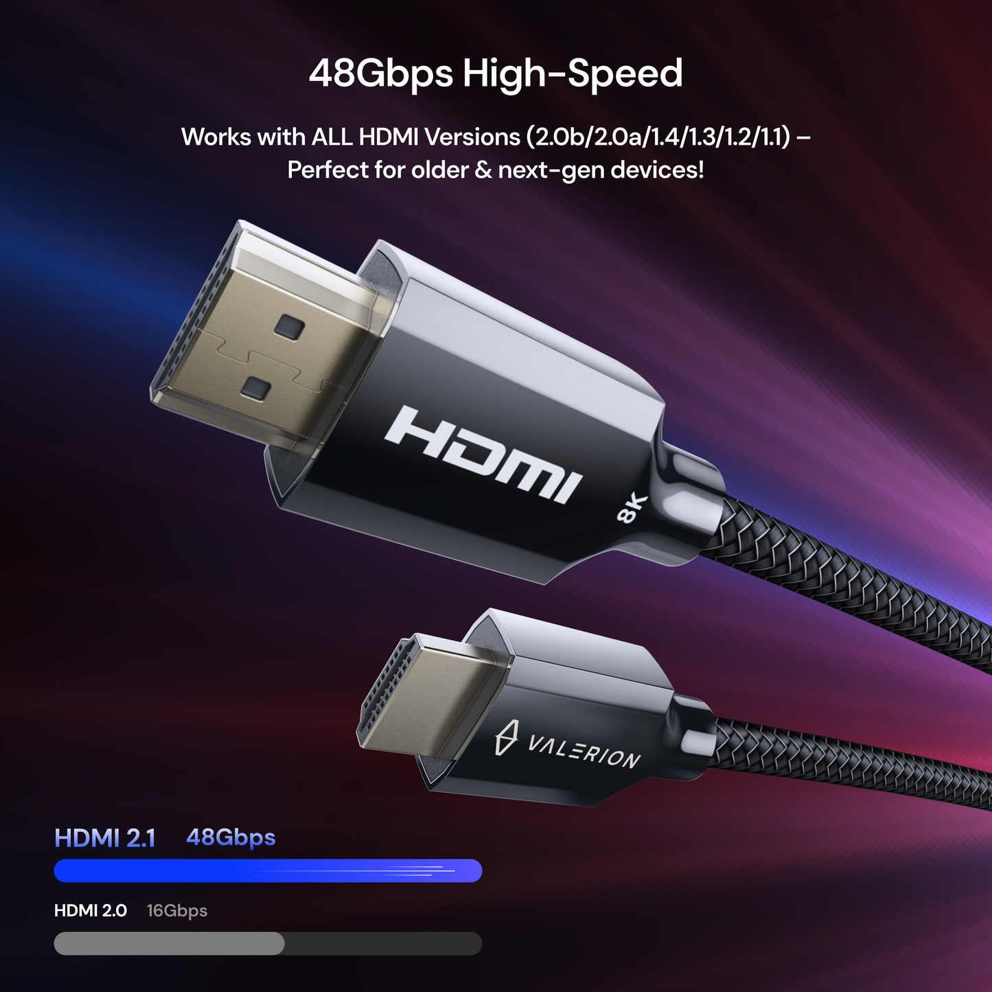 Valerion HDMI® 2.1-zertifiziertes Ultra-High-Speed-Kabel