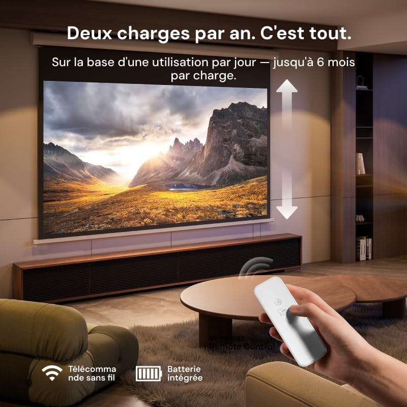 VisionMaster Max + Standfuß + 120" motorisierte Rollleinwand + Gratis 3D-Brillen (2 Paar)