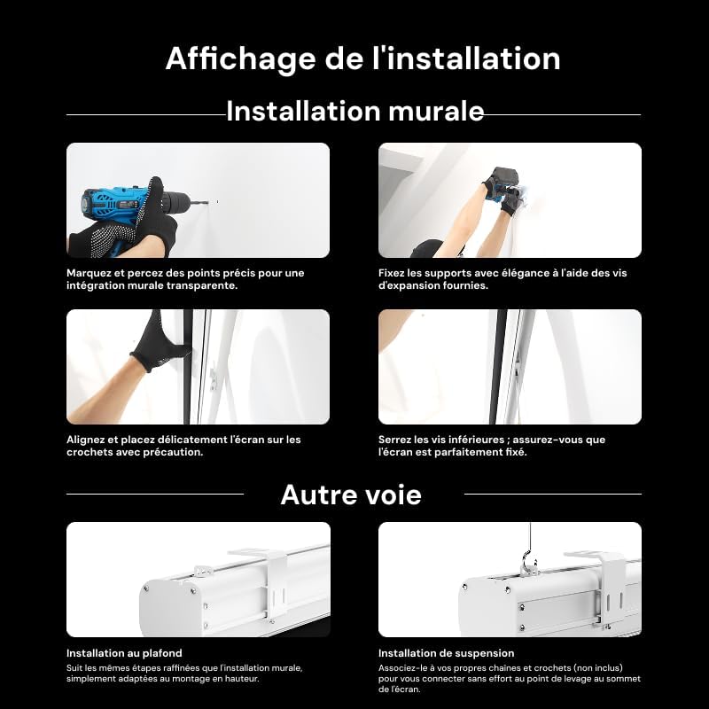 VisionMaster Max + Standfuß + 120" motorisierte Rollleinwand + Gratis 3D-Brillen (2 Paar)