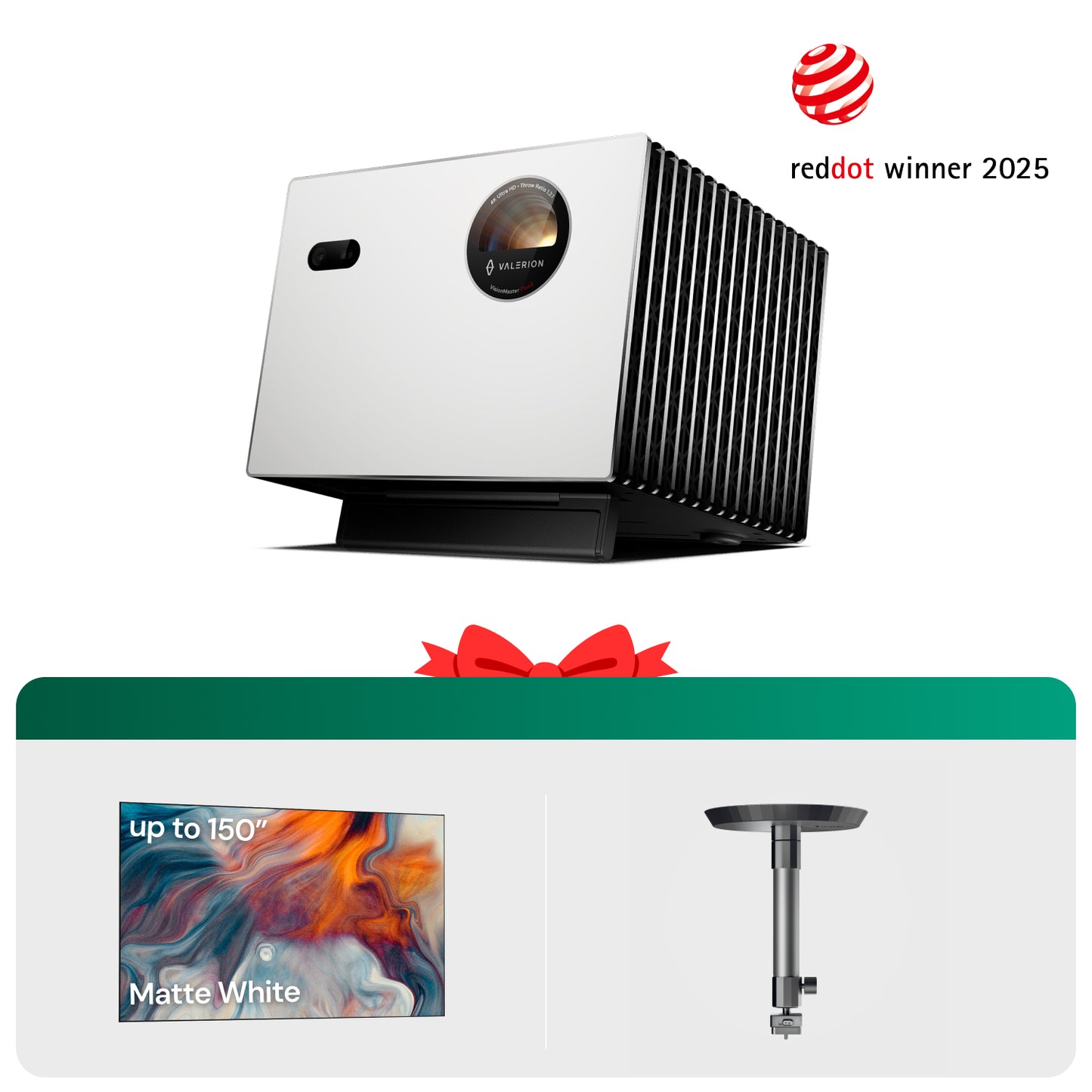 Valerion StreamMaster Plus2 + Ständer + Mattweißer Bildschirm
