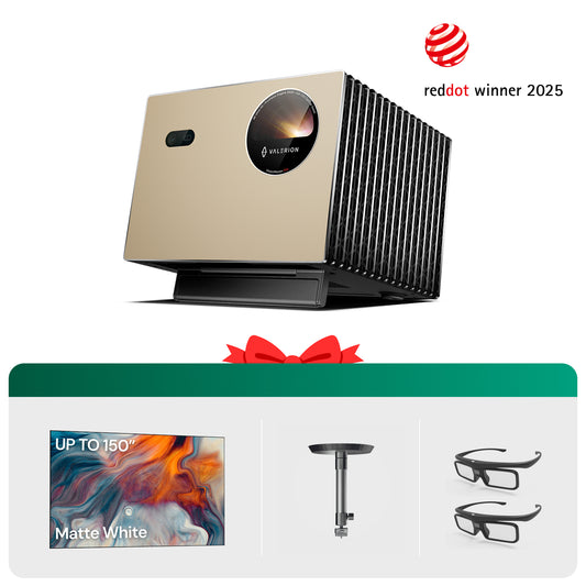 Pro + 100''Mattweißer Bildschirm + Ständer + 3D-Brille (2er-Pack)
