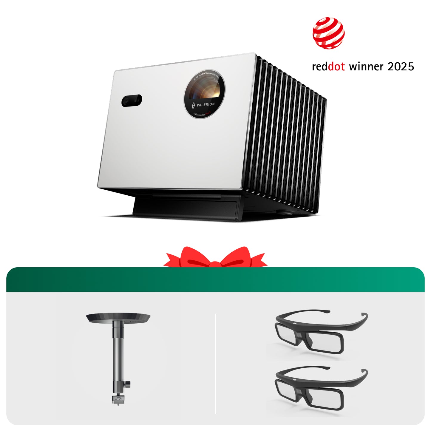 Valerion StreamMaster Plus2 + Ständer + Valerion 3D-Brille (2er-Pack)
