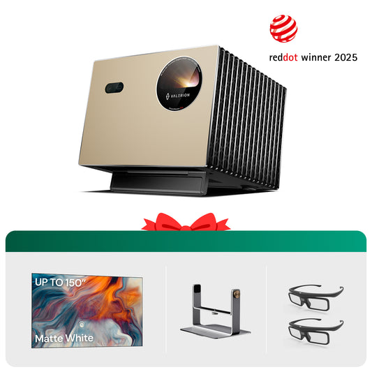 Pro + 100''Mattweißer Bildschirm + Ständer + 3D-Brille (2er-Pack)