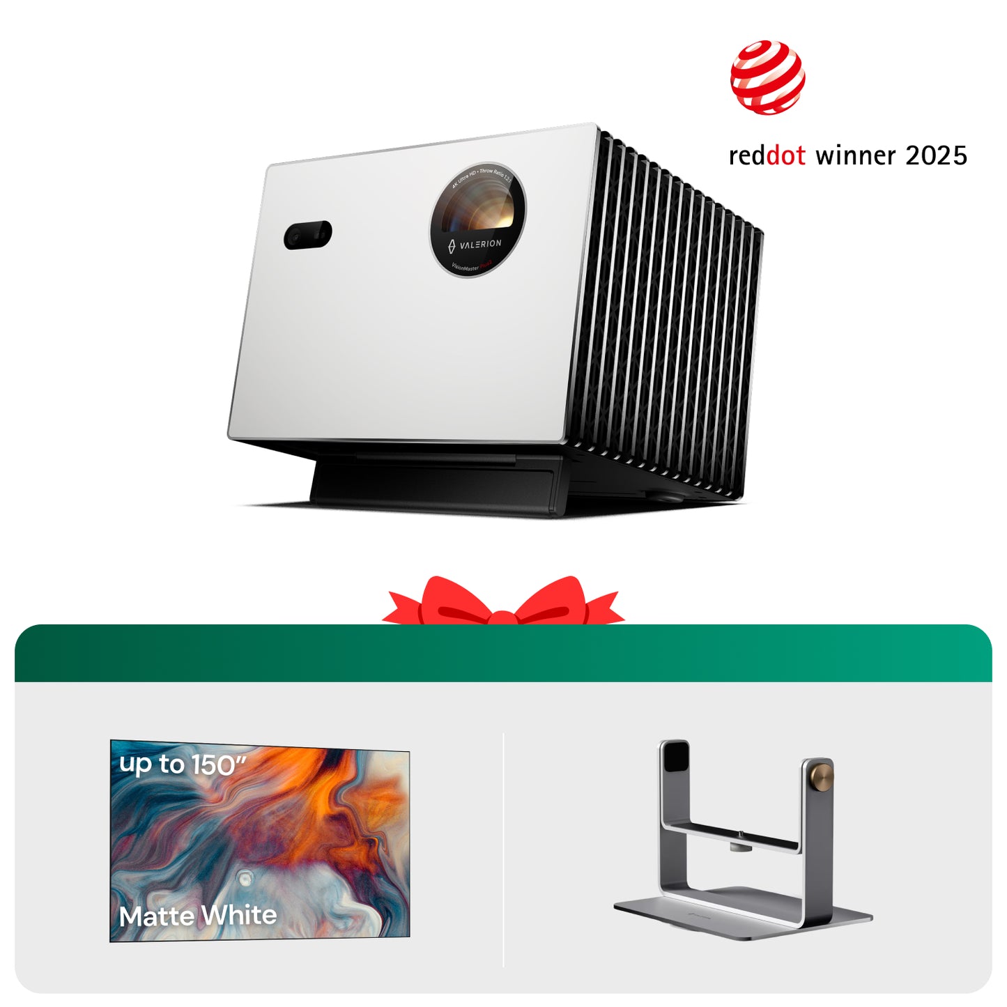 Valerion StreamMaster Plus2 + Ständer + Mattweißer Bildschirm