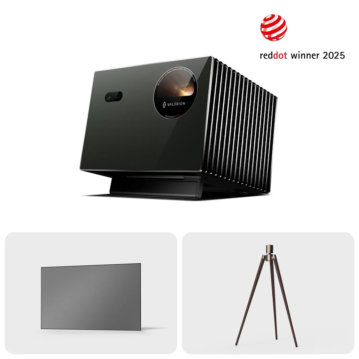 VisionMaster Pro2 + Fresnel ALR-Leinwand und Zubehör-Bundle