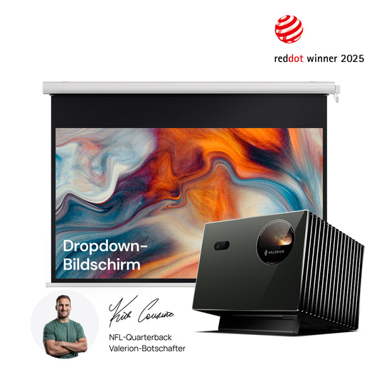AWOL Valerion Pro 2 + Elektrischer Rückseitiger Garten-Dropdown-Leinwand